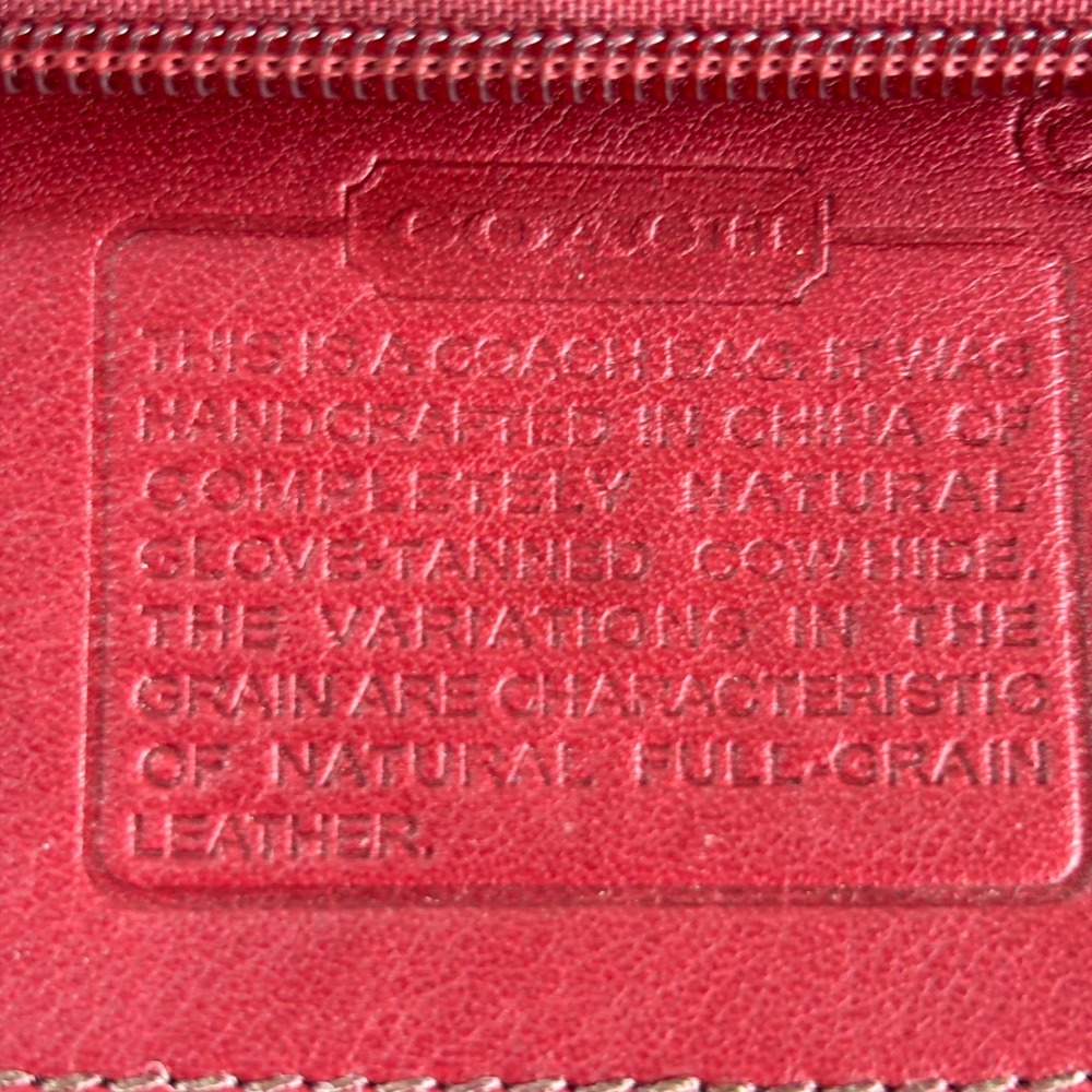Coach Vintage Red Leather‎ Turnlock Wristlet Clutch Glove Tanned Cowhide 7.5in - Picture 8 of 10